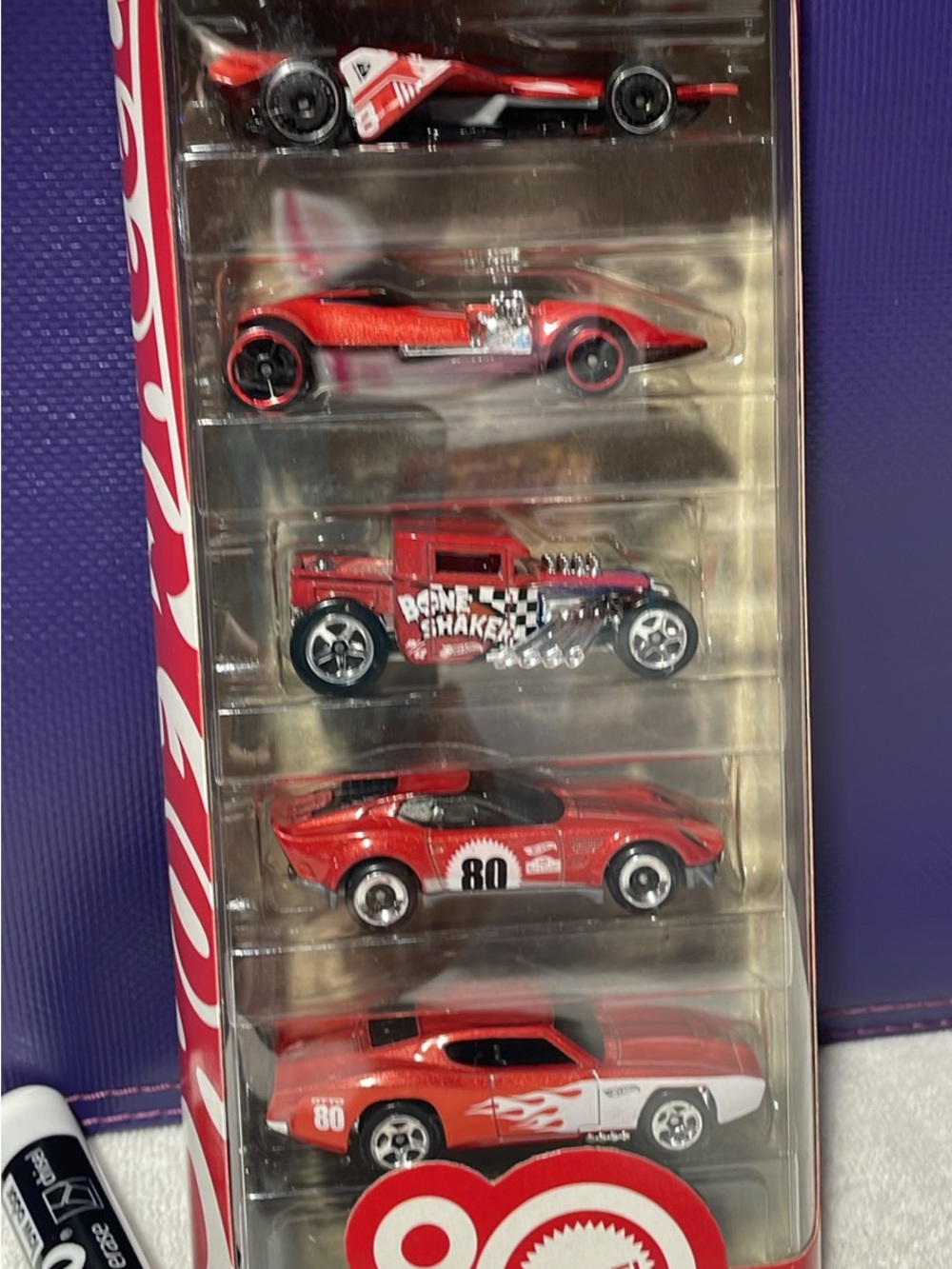 Coca-Cola Red 5-Pack Kids Toy Car Set - Collectible Racing Vehicles